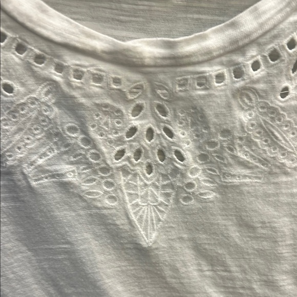 Crown & Ivy Cream Tank Top with‎ Embellished Neckline - Picture 2 of 4